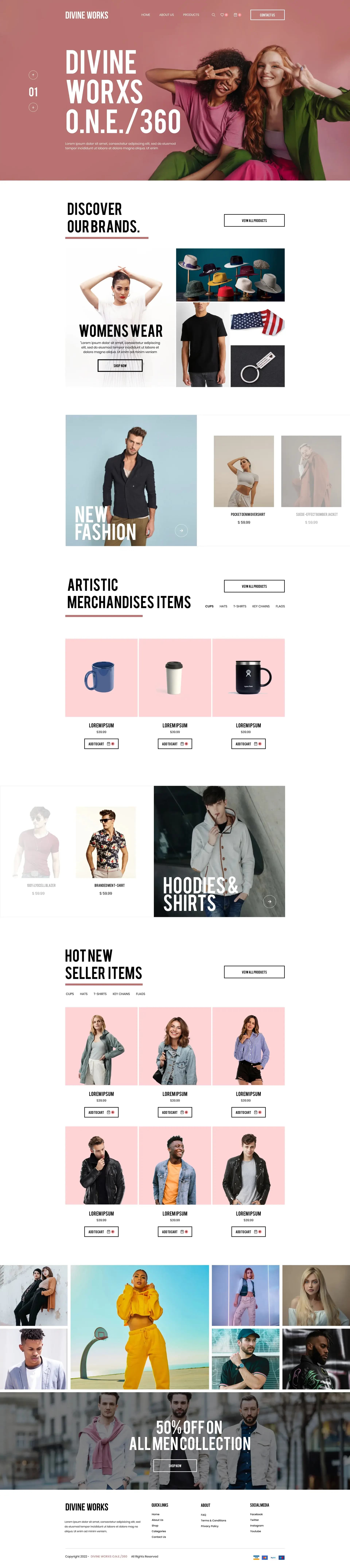 E Commerce website design preview
