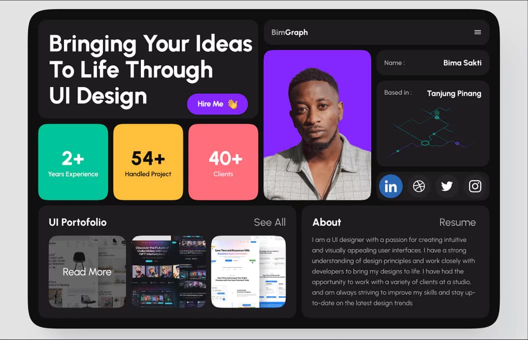 Personal & CV Squarespace template preview